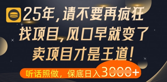 什么？25年你还在疯狂找项目做，醒醒吧，看完这些你全都懂了【揭秘】-创富笔记