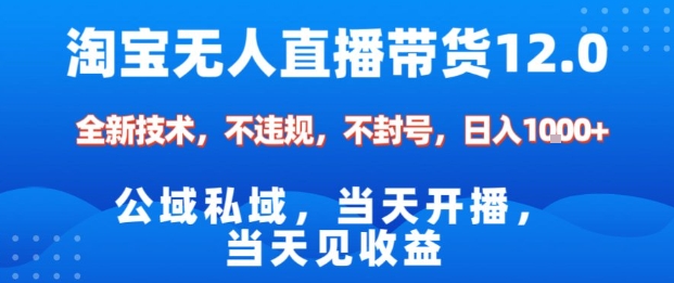 淘宝无人直播12.0，公域私域技术，不封号，不违规布局双十一流量风口，日入1k(独家技术)【揭秘】-创富笔记