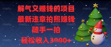 解气又挣钱的项目，最新违章拍照挣钱，随手一拍，轻松收入多张【揭秘】-创富笔记