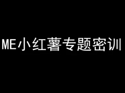 ME小红薯专题密训-小红书电商教程-创富笔记