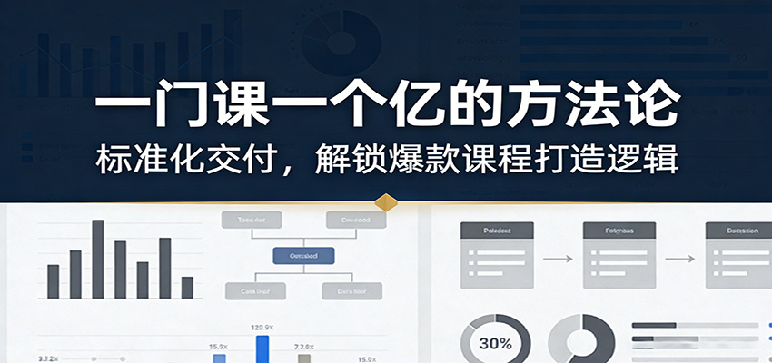 一门课一个亿的方法论：标准化交付，解锁爆款课程打造逻辑-创富笔记