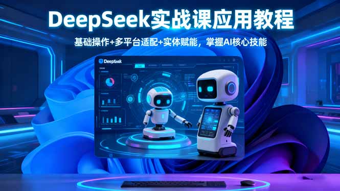 DeepSeek实战课应用教程、基础操作+多平台适配+实体赋能,掌握AI核心技能-创富笔记