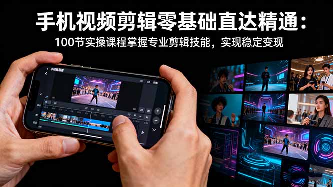 手机视频剪辑零基础直达精通：100节实操课程掌握专业剪辑技能，实现稳...-创富笔记