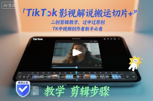 TikTok影视解说搬运切片+二创剪辑教学,过中过原创,TK中视频创作者新手必看-创富笔记