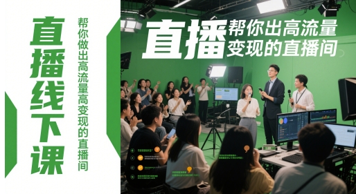 直播线下课，帮你做出高流量高变现的直播间-创富笔记