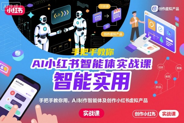 AI小红书智能体实战课,手把手教你用AI制作智能体及创作小红书虚拟产品,提效+内容商业化(更新)-创富笔记
