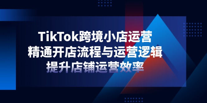 TikTok跨境小店运营，精通开店流程与运营逻辑，提升店铺运营效率-创富笔记