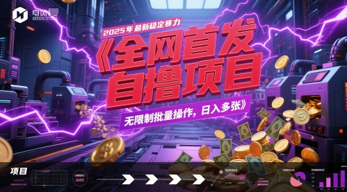 全网首发，2025年最新稳定暴力全自动自撸项目，无限制批量操作，日入多张【揭秘】-创富笔记