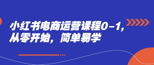 小红书电商运营课程0-1，从零开始，简单易学-创富笔记