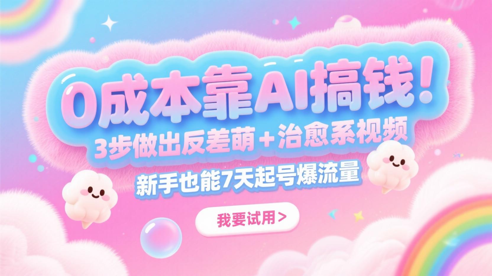 0成本靠AI搞钱！3步做出反差萌+治愈系视频，新手也能7天起号爆流量，月入5位数-创富笔记