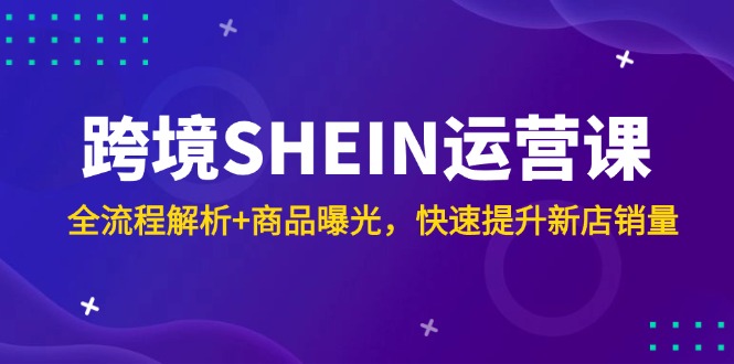 跨境SHEIN运营课，全流程解析+商品曝光，快速提升新店销量-创富笔记