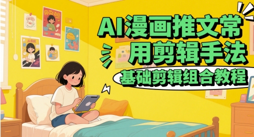 AI漫画推文常用剪辑手法，基础剪辑组合教程-创富笔记