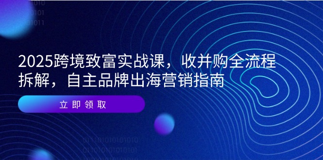 2025跨境致富实战课，收并购全流程拆解，自主品牌出海营销指南-创富笔记