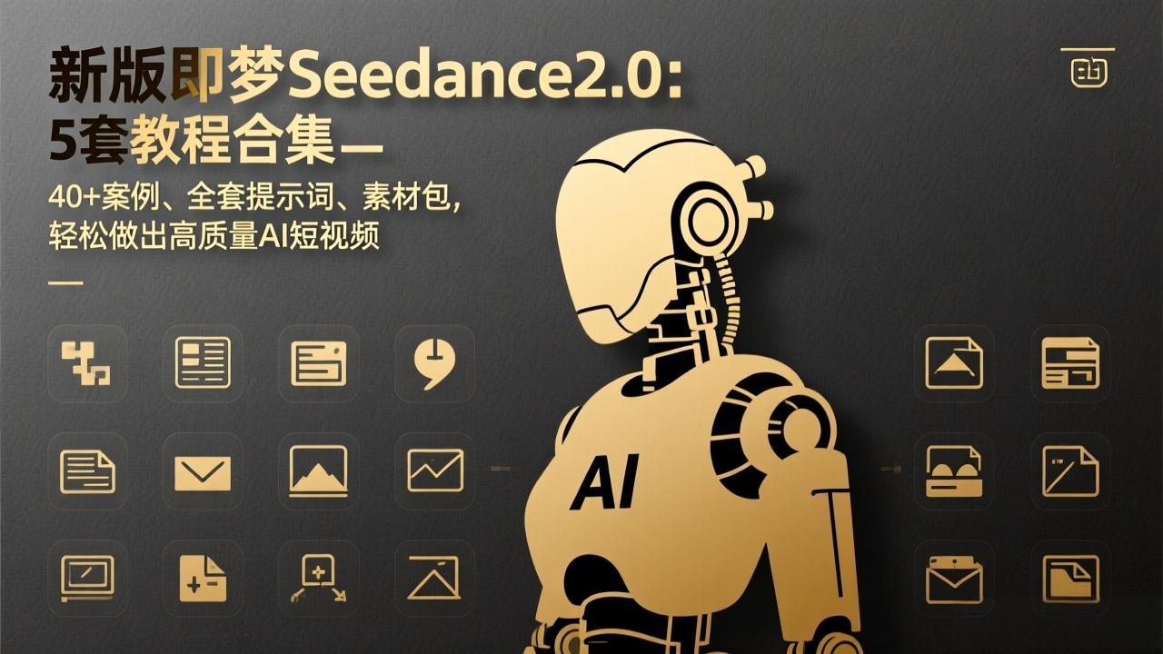 新版即梦Seedance2.0：5套教程合集，40+案例、全套提示词、素材包，轻松做出高质量AI短视频-创富笔记