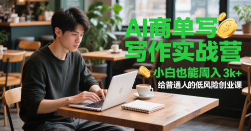AI商单写作实战营，小白也能周入3k+，给普通人的低风险创业课-创富笔记