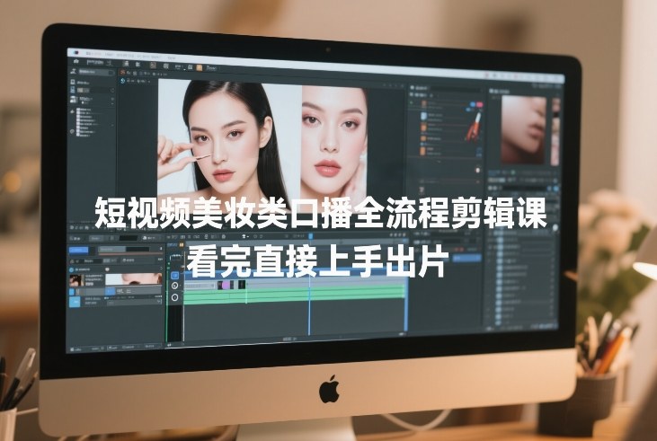 短视频美妆类口播全流程剪辑课，看完直接上手出片-创富笔记