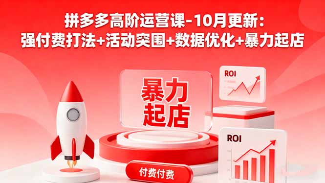 拼多多高阶运营课-10月更新:强付费打法+活动突围+数据优化+暴力起店-创富笔记