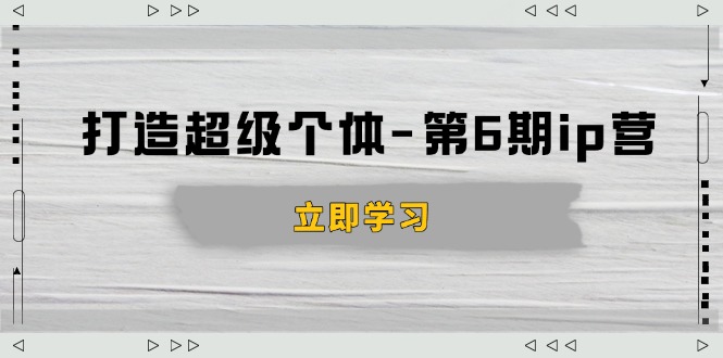 打造 超级个体-第6期ip营：商业认知,产品设计,成交演练,解决知识变现难题-创富笔记
