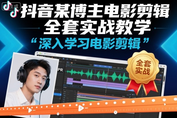 抖音某博主电影剪辑全套实战教学,深入学习电影剪辑-创富笔记