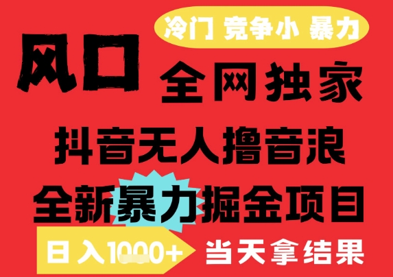 25年6月高爆抖音无人直播最新撸音浪掘金项目,解放双手小白可做,无脑日入1k+,门槛低【揭秘】-创富笔记