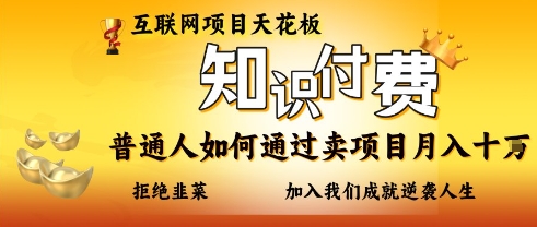 互联网项目天花板，知付付费项目，普通人如何通过卖项目月入十个，拒绝韭菜【揭秘】-创富笔记