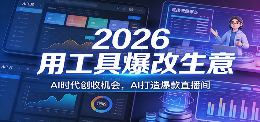 2026用工具爆改生意，AI时代创收机会，AI打造爆款直播间-创富笔记