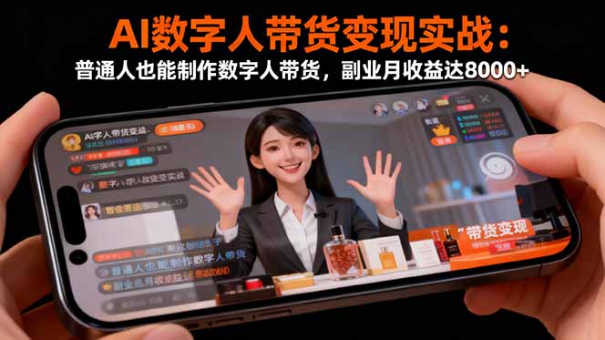 AI数字人带货变现实战:普通人也能制作数字人带货,副业月收益达8000+-创富笔记