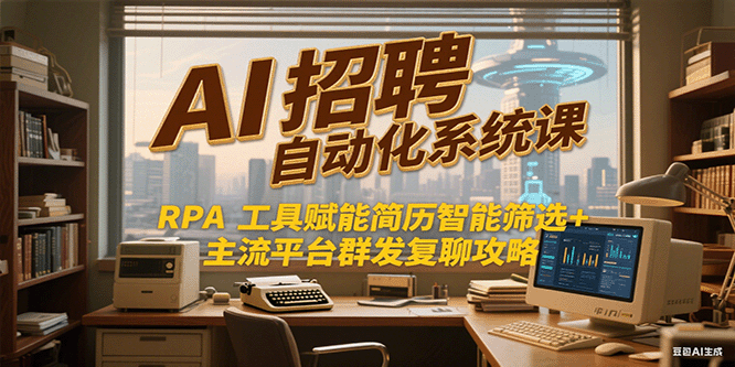 AI招聘自动化系统课,RPA工具赋能简历智能筛选+主流平台群发复聊全攻略-创富笔记