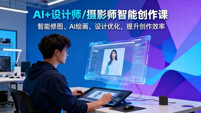 AI+设计师/摄影师智能创作课：智能修图、AI绘画、设计优化，提升创作效率-创富笔记