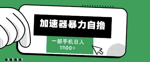 205新风口，加速器暴力自撸，单机日入1k+【揭秘】-创富笔记