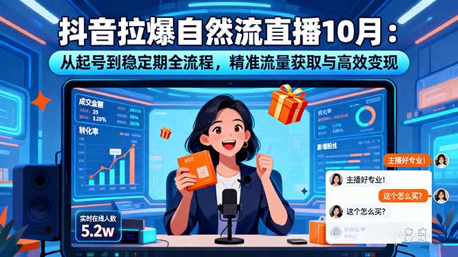 抖音拉爆自然流直播10月：从起号到稳定期全流程，精准流量获取与高效变现-创富笔记