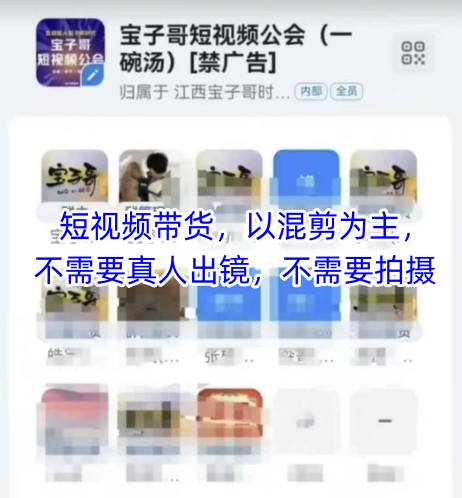 宝子哥头部团队短视频带货，以混剪为主，不需要真人出镜，不需要拍摄-创富笔记
