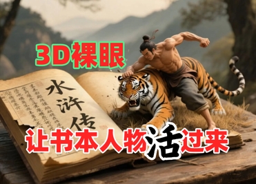 书本人物裸眼3D视频，新的玩法，流量超猛，保姆级教程-创富笔记