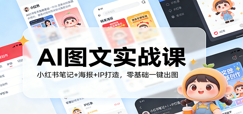AI图文实战课：小红书笔记+海报+IP打造，零基础一键出图-创富笔记