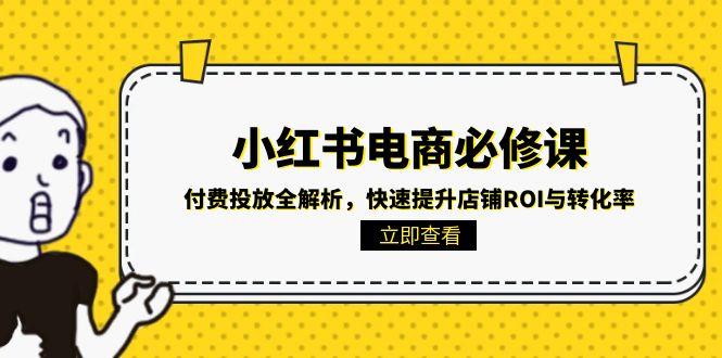 小红书电商必修课：付费投放全解析，快速提升店铺ROI与转化率-创富笔记