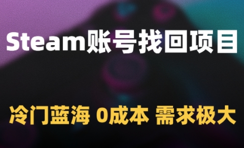 Steam账号找回项目，冷门蓝海，0成本，需求极大-创富笔记