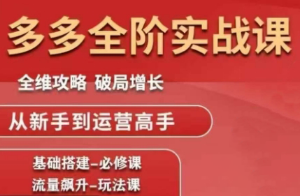 大炮·拼多多全阶实战课程(更新10月)-创富笔记