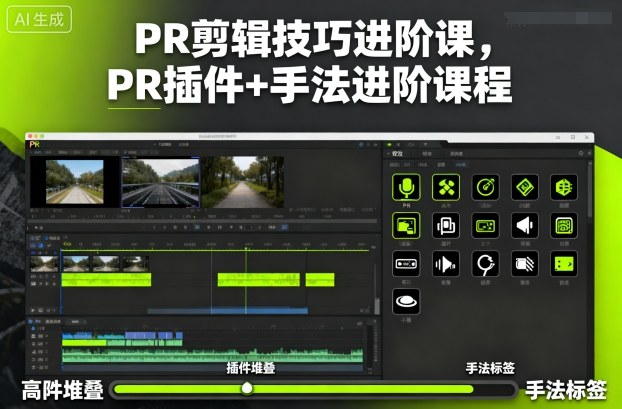 PR剪辑技巧进阶课,PR插件+手法进阶课程-创富笔记