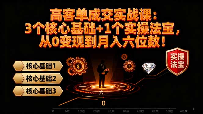 高 客单成交实战课:3个核心基础+1个实操法宝,从0变现到月入六位数!-创富笔记