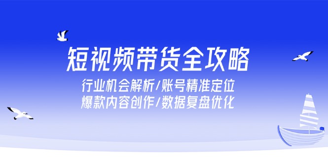 短视频带货全攻略，行业机会解析/账号精准定位/爆款内容创作/数据复盘优化-创富笔记