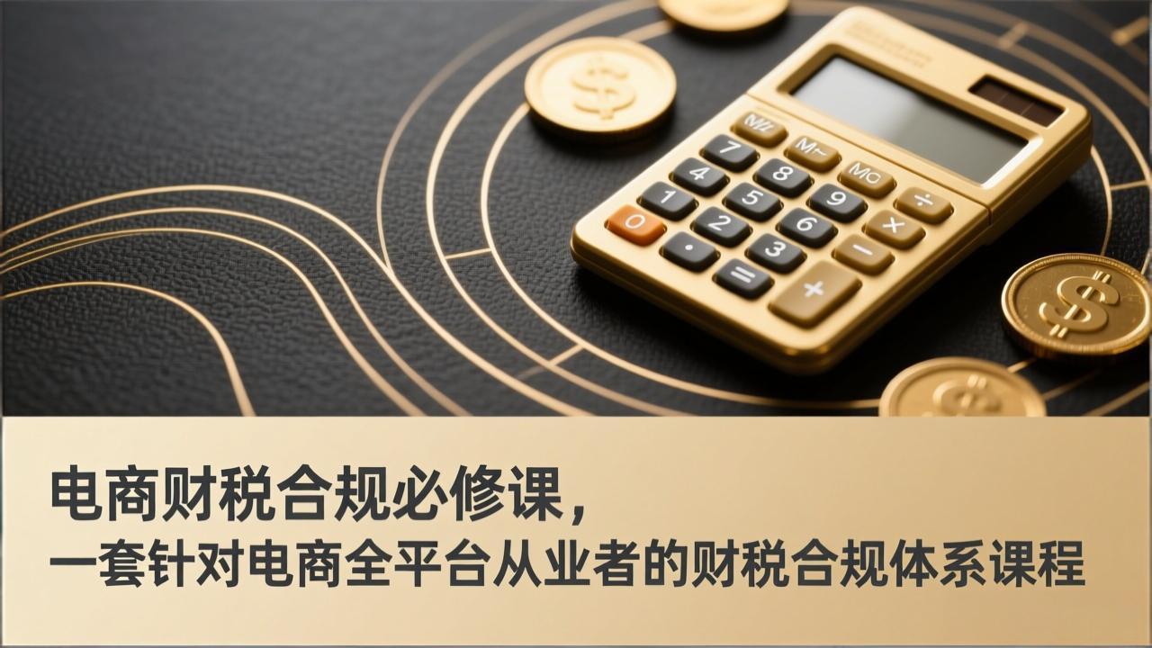 电商财税合规必修课，是一套针对电商全平台从业者的财税合规体系课程-创富笔记