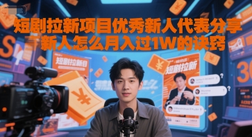 短剧拉新项目优秀新人代表分享新人怎么月入过1W的诀窍-创富笔记