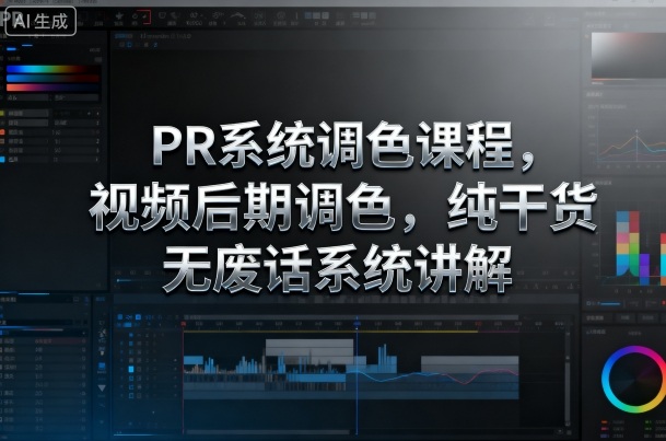 PR系统调色课程,视频后期调色,纯干货无废话系统讲解-创富笔记