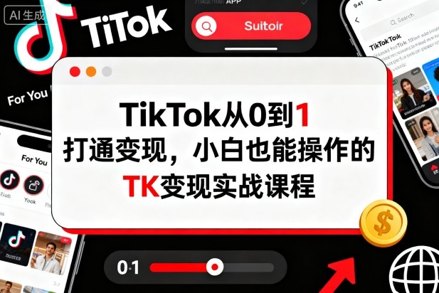 TikTok从0到1打通变现,小白也能操作的TK变现实战课程-创富笔记