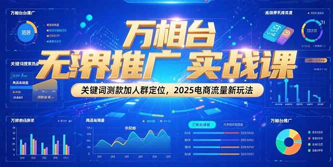 万相台无界推广实战课,关键词测款加人群定位,2025电商流量新玩法-创富笔记