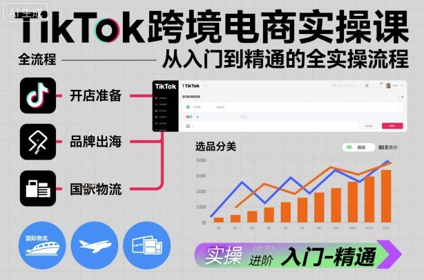 TikTok跨境电商实操课,从入门到精通的全实操流程-创富笔记