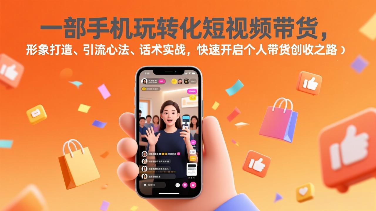 一部手机玩转化短视频带货，形象打造、引流心法、话术实战，快速开启个人带货创收之路-创富笔记