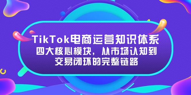 TikTok电商运营知识体系：四大核心模块，从市场认知到交易闭环的完整链路-创富笔记