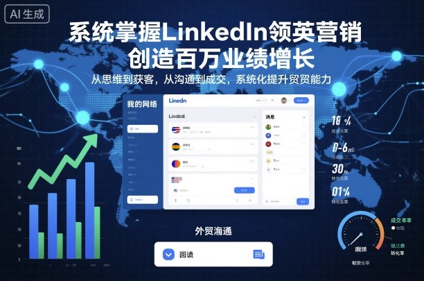 系统掌握LinkedIn领英营销,创造百万业绩增长,从思维到获客,从沟通到成交,系统化提升外贸能力-创富笔记
