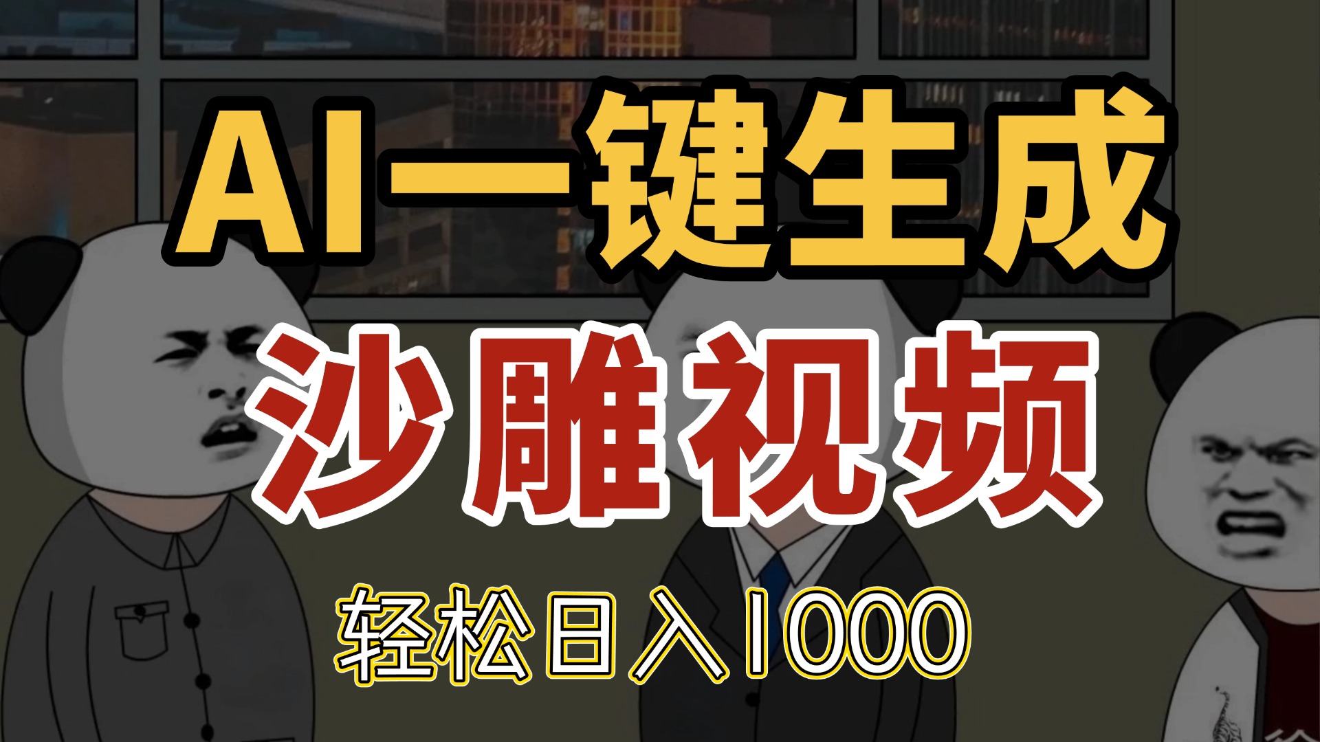 AI一键生成沙雕视频，一条视频千万播放，轻松日入1000-创富笔记